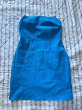 ASOS Strapless Bright Blue Mini Dress